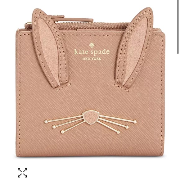Kate Spade Adalyn Rabbit Desert Muse Bi-Fold Leather Wallet - Picture 1 of 6